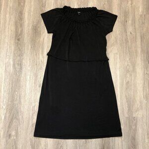 Talbots Belted Midi Dress Women's Size XL Little Black Dress Stretchy Comfy Belt
